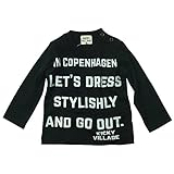 《H28年秋冬物》KICKY VILLAGE(キキイ ビレッジ) 天竺英字ロゴ長袖Tシャツ 120cm /ブラック NO.KV-15405