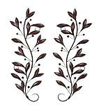 Deco 79 63048 Loft Nature Metal Leaf Wall Decor, 14 by 36-Inch, Antique Brown/Black [並行輸入品]