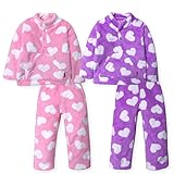 ベビー服 女の子 ルームウエア 長袖 Kids Foret キッズフォーレ 上下組 ボア ハート総柄 女児 ベビー (1.ピンク/95cm)