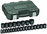 GearWrench 84933 1/2-Inch Drive Impact Socket Set Metric, 25-Piece by Apex Tool Group