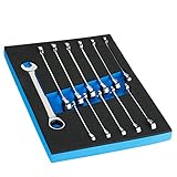 Capri Tools(カプリツールズ) CP11500RK ラチェットコンビネーションレンチセット 100ギア 送り角度3.6° 8~19mm 12点 整備士のトレイがつき