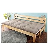 木製伸長式すのこソファベッド専用ふとん付 シングル 伸長式/ﾌﾚｰﾑ:ﾅﾁｭﾗﾙ布団:ｸﾞﾚｰ(GL52)