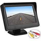 OBEST 4.3インチミニオンダッシュ 液晶モニター 2系統の映像入力 12V車用 バック切替可能