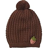 《H28年秋冬物》(日本製) Pample Mousse(パンプルムース) いちごモチーフ付きニット帽子 44cm~50cm/BR NO.DP-63603