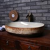 GYP 盆栽は、盆栽シンクロータスホワイト楕円陶芸のアート流域の洗面器を増やす ( 色 : A )