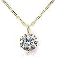 ネックレス レディース ダイヤモンド 0.08ct GINGER掲載 PLUSTER 一粒 K10 ゴールド チェーン 40cm [ギフトボックスセット]