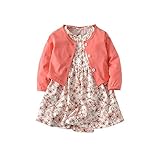 LPATTERN ベビー服 女の子 半袖 カーターズ ロンパース ワンピース風 花柄 柄物 フラワー トップス 夏 12M オレンジ
