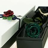 Makefuture　プリザーブドフラワー ギフト ダイヤモンドローズ プロポーズ 一輪 薔薇 (ブリティッシュグリーン)