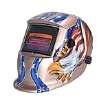 Nuzamasソーラーパワードオートダークニング溶接ヘルメットマスク溶接イーグルフェイスプロテクションアークティグミグ粉砕プラズマカット調整可能なシェード範囲DIN4 / 9-13 UV / IV保護