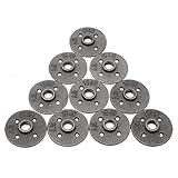 KINGSO 10pcs 1 /2 "ブラック可鍛性Threaded床フランジ鉄パイプ継手壁マウント