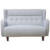 アビライト 大川家具 ハイバック 2人掛け ファブリックソファ ライトブルー SKT-0015