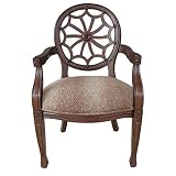 Crestview Collection CVFZR685 Birch Furniture Savannah Spider Back Animal Print Chair [並行輸入品]