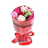 ソープフラワー ギフト花束 枯れない花 誕生日 母の日 記念日 先生の日 バレンタインデー ホワイトデーなど最適としてのプレゼント (レッド、7本)