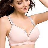 YING LAN　産前　産後　妊婦　妊婦用　コットン　ベスト　インナーマタニティー　授乳用　授乳　ブラジャー　下着　ノンワイヤー　綿　マタニティー　ブラ　柔らか　ナイト ブラ　ピンク
