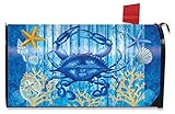 ブルーCrab Welcome Summerメールボックスカバーノーティカル貝殻ヒトデ標準