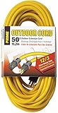 Prime Wire & Cable EC500830 50-Foot 12/3 SJTW Jobsite Outdoor Extension Cord, Yellow [並行輸入品]