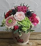 母の日ギフト　プロバンス basket アレンジ(Mサイズ)　生花のアレンジメントです 。「誕生日」「お祝い」「贈物 」 ◎◎マケプレお急ぎ便・日時指定利用可能・午前中のご発注で翌日配達も可能　■■ 