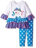 ボニーベビーベビー女の子Joy Appliquedニットレギンスセット US サイズ: 4L カラー: ブルー