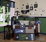 GEENNY 15PCS Classic Sports CRIB BEDDING SET - Including Mobile and Lamp SHADE by GEENNY