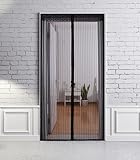 磁気スクリーンドアLeadstar Heavy Duty補強メッシュスクリーンドアドアFits up to 36 " x82 " Max、ブラック