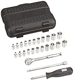 APEX TOOL GROUP-ASIA 119007 Master Mechanic Standard/Metric Drive Socket Set (25 Piece), 1/4 by Apex