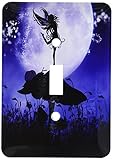 3dRose lsp_201070_1 A Fairy Dancing on A Mushroom Purple Black Fairy Silhouette Single Toggle Switch