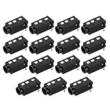 uxcell 3.5mmオーディオジャックPCBマウントコネクタ 4ピンステレオジャック PJ-320A 15個入り