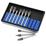 Bestgle 10ピース　超硬バー　タングステンバー リューター ビット　ドリル カッター 回転ヤスリセット木工ツール　高速度 工具 切削 研磨用　