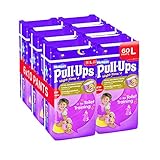 Huggies Pull-Ups Girls Night Time Pants Convenience Pack, Large - 6 Packs (10 Pants Per Pack, 60 Pan