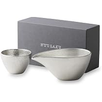 Amazon.co.jp: ぐい呑 猪口 能作 本錫100％ 酒器セット ぐい呑み錫