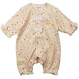 《春秋冬対応》 LoveLoveKids(ラブラブキッズ) ガーゼ裏毛多色水玉Ptモンキーオール 70cm /オレンジ NO.KK-31-1422