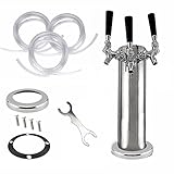 Tfcflタップスチールドラフトビールステンレスデュアルクローム蛇口タワーKegerator 3 Faucet