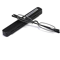 Amazon.co.jp: [REAVEE] 老眼鏡 ハーフフレーム 半月型 メタル 薄型