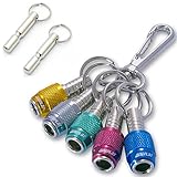 ONEFLAT TOOLS かんたん脱着ビットホルダー カラフル５色＋ キーアダプター　 カラビナフック付き (アダプターセット)