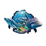 ホームスクールバーとレストランのためのDIY 3Dイルカウォールステッカーアートデコレーション