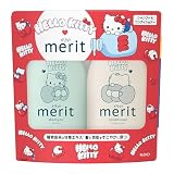 メリット シャンプー&コンディショナー ポンプペア ハローキティデザインボトル（各450ml）ナチュラルフローラルのやさしい香り パラベンフリー 合成着色料フリー ノンシリコーン処方（コンディショナーは除く）