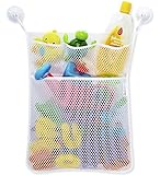 オモチャ収納袋　お風呂ハンモク　多用途　子供玩具　片付けネット　3つのポケット付き メッシュバッグ　学習収納　子供部屋収納