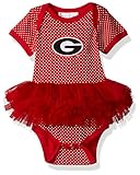 NCAA Georgia Bulldogs子供用ガールズピンドットチュチュクリーパー、NB、レッド
