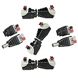 Liwinting 5オスと5メスDCコネクタ2.1mm x 5.5mmDCパワージャックとプラグレススクリューレスクイックワイヤコネクタ12V / 24V LEDストリップ、CCTVカメラなどの（5