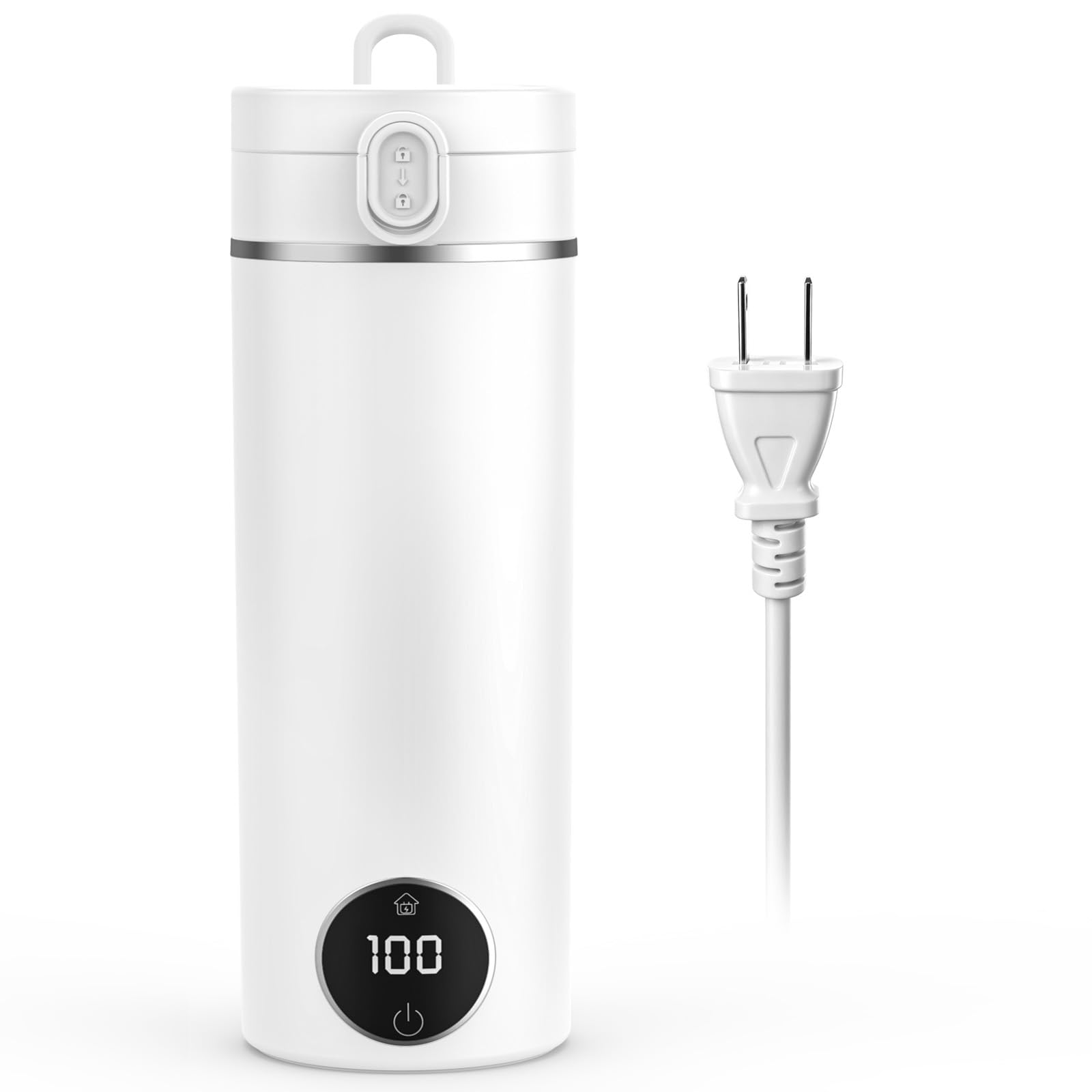 電気ケトル 小型 450ml ポータブルケトル 海外/日本対応 AC100-240V 持ち運びケトル 304ステンレス内釜 6段階温度調節 300W | 自動保温 二重構造 空焚き防止 自動電源OFF 漏れにくい 携帯ケトル 旅行・車中泊・オフィス・