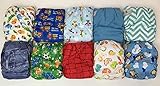 POCKET CLOTH DIAPERS WITH 20 INSERTS (2 Inserts per diaper)-BOY PACK by Happy Flute