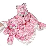 Mary Meyer Marshmallow Zoo, Plush Lovey Leopard Cuddle Blanket and Matching Leopard Rattle - (Set of