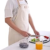 エプロン デニムエプロン 多機能 作業エプロン ストラップ調整可能 男女兼用 (ホワイト)