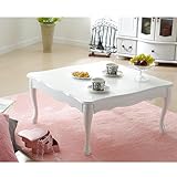 折れ脚式猫脚テーブル Lisana リサナ 75×75cm テーブル ローテーブル 姫系 家具