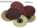 25 Pieces -3 Inch 36 Grit Roll Lock Sanding And Grinding Discs - For Rotary Tools, Die Grinder, Dril