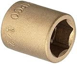 Ampco Safety Tools SS-1/4D1/2 Standard Socket, Non-Sparking, Non-Magnetic, Corrosion Resistant, 1/4 