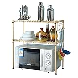 貴族の金仕上げ層の棚電子レンジ棚ラックキッチンリビングルームバスルーム収納ラック航空機