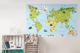costacover世界地図壁デカールステッカーfor kids- Educativeワールドマップwallpaper-簡単に削除( 36 " x 56 " )