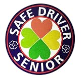 高齢運転者マークおしゃれ 安全運転 シンプル 高耐候性 耐水 強磁力マグネットステッカー 反射タイプ 13×13CM (ネイビー)