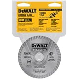 DEWALT DW4700 Industrial 4-Inch Dry or Wet Cutting Continuous Rim Diamond Saw Blade with 7/8-Inch Ar